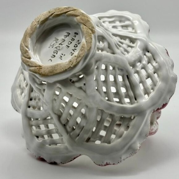 Berardos Portugal Artisan-Made Ceramic Lattice Basket, Signed and Numbered #2042 - Picture 15 of 15